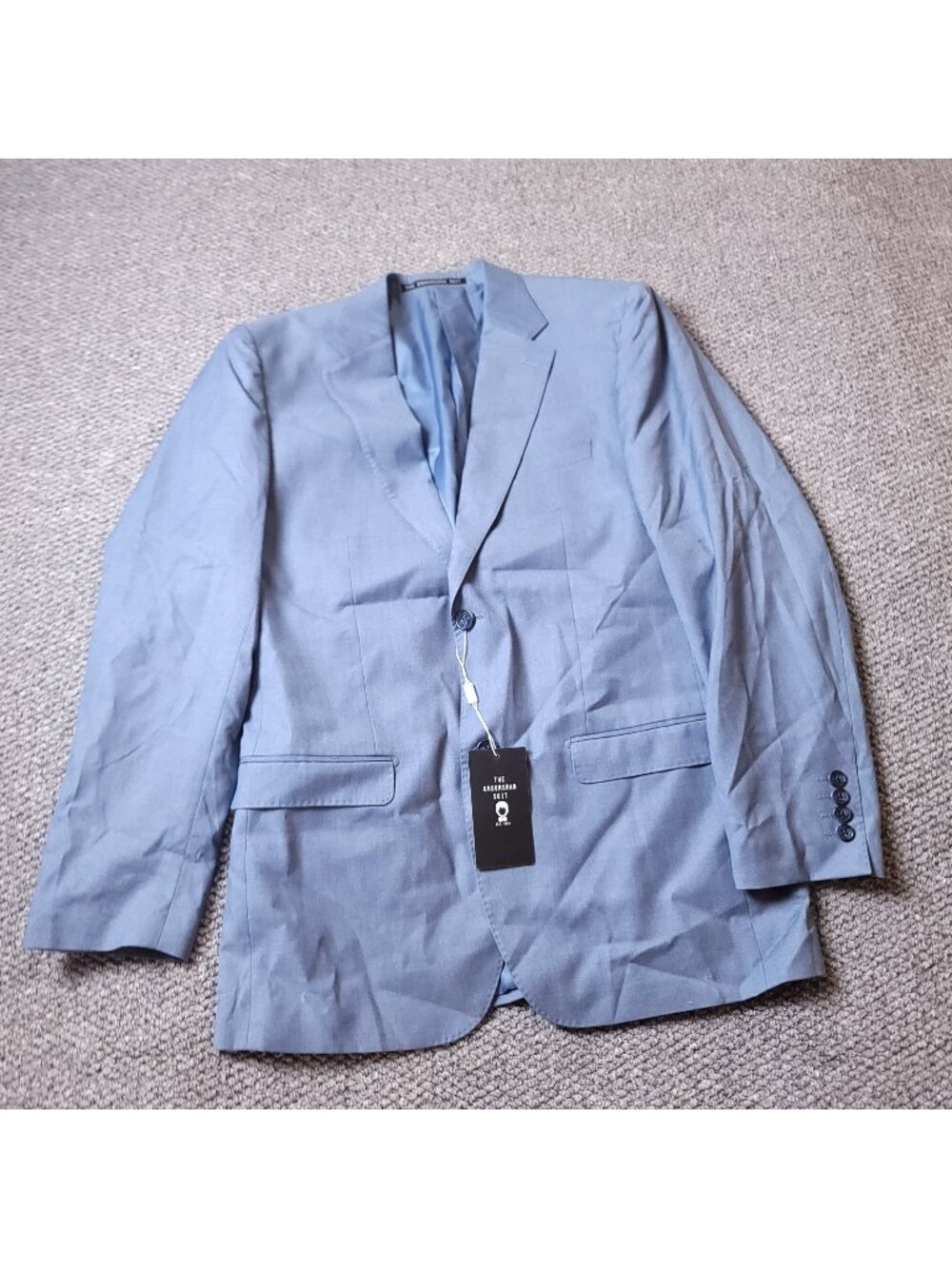The Groomsman Suit Blazer Mens 38L Modern Fit Light Blue Jacket Supply